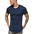 cheap Men&#039;s Casual T-shirts-men&#039;s gym muscle athletic t-shirt fashion zipper workout cotton shirt slim fit summer short sleeve top