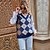 cheap Knit Tops-Women&#039;s Vest Argyle Knitted Cotton Basic Long Sleeve Sleeveless Sweater Cardigans Fall Winter V Neck Royal Blue
