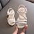 cheap Kids&#039; Sandals-Girls&#039; Sandals Daily Glitters Dress Shoes Flat PU Lace Up Sandals Strappy Sandals Big Kids(7years +) Little Kids(4-7ys) School Wedding Party Water Shoes Walking Shoes Dancing Rhinestone Pearl Buckle