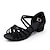 זול נעלי ריקוד לילדים-בנות נעליים לטיניות נעלי ריקוד בבית מקצועי ChaCha בסיסי עקבים עקב עבה אבזם לילדים כסף מנומר עירום