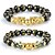 abordables Bracelets-Bracelet de richesse en obsidienne noire feng shui pour hommes femmes réglable pi xiu bracelets élastiques
