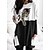 저렴한 티셔츠 &amp; 탱크 탑-여성용 T 셔츠 드레스 고양이 그래픽 3D 긴 소매 패치 워크 프린트 라운드 넥 탑스 베이직 기본 탑 블랙 그레이