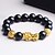 abordables Bracelets-Bracelet de richesse en obsidienne noire feng shui pour hommes femmes réglable pi xiu bracelets élastiques
