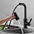 cheap Kitchen Faucets-Kitchen Faucet,Black Single Handle One Hole Electroplated Painted Finishes Pull-out Standard Spout/Spray 2Modes Tall ­High Arc Antique Kitchen Taps with Hot and Cold Switch