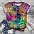 cheap Plus Size Tops-Women&#039;s Plus Size Tops T shirt Graphic Optical Illusion Print Short Sleeve Round Neck Streetwear Exaggerated Big Size / Holiday