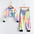 cheap Sets-Kids Girls&#039; Clothing Set 2 Pieces Long Sleeve Rainbow Print Print Cotton Daily Wear Active Short