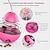 billiga Kattleksaker-interaktiva roliga kattleksaker, 3 i 1 behandlingsmatarkula med automatisk snurrande tumlare, kattfjäderstav och matdispenser för kattunge katt rolig träningsjägareutbildning (rosa)