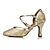 ieftine Pantofi Dans Clasic &amp; Modern-Pentru femei Sală Dans Pantofi Moderni Performanță Petrecere Vals Călcâi Strălucire Grosime călcâială Buclă Cureaua de legătură Argintiu Auriu