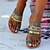 cheap Women&#039;s Sandals-Women&#039;s Sandals Boho Bohemia Beach Flat Sandals Bunion Sandals Flat Heel Round Toe Boho Daily Beach PU Loafer Summer Green