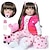 abordables Realistické panenky-24 inch Reborn Doll Baby Girl lifelike Cute Artificial Implantation Brown Eyes Cloth 3/4 Silicone Limbs and Cotton Filled Body with Clothes and Accessories for Girls&#039; Birthday and Festival Gifts