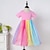 cheap Dresses-Kids Girls&#039; Dress Color Block Short Sleeve Formal Wedding Party Patchwork Cute Sweet Cotton Polyester Maxi Summer 3-6 Y Lavender Fuchsia
