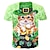 voordelige Cosplay voor dagelijks gebruik-geinspireerd door St. Patrick&#039;s Day 2022 Klaver Iers T-Shirt Anime 100% Polyester Anime 3D Harajuku Grafisch T-shirt Voor Voor heren / Dames / Voor Stel