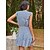 저렴한 캐주얼 드레스-여성용 선 드레스 미니 드레스 푸른 옐로우 민소매 도트무늬 컬러 블럭 주름장식 프린트 여름 V 넥 캐쥬얼 2022 S M L XL