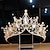 ieftine Tiare și Coroană-Coroane diademe Aliaj Nuntă Ocazie specială Ziua Îndrăgostiților aleasă a inimii Lux Prințesă Cu Perle Cristale / Strasuri Diadema Articole Pentru Cap