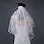 cheap Wedding Veils-Two Layers Short Bridal Veil With Comb Ribbon Edge White Ivory Bride Wedding Accessories