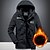 billiga Fleece &amp; 3 i 1-jackor-fleecejacka herr vinterjacka tjock varm huva parka militär vindjacka vinter utomhus vindtät lätt avtagbar keps trenchcoat ytterkläder topp skidåkning fiske klättring ljusblå skärm