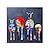 cheap Oil Paintings-Nursery Oil Painting Hand Painted Square Abstract Animals Modern Stretched Canvas