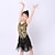 preiswerte Kindertanzkleidung-Latein-Tanz Kleid Quaste Gestuft Pailetten Mädchen Leistung Ausbildung Langarm Polyester
