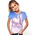 cheap Tees &amp; Blouses-Kids Girls&#039; T shirt Graphic 3D Print Short Sleeve Active Summer Blue