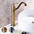 preiswerte Klassisch-Waschbecken Wasserhahn - drehbarer antiker Messing / galvanisierter Centerset Einhand-Einloch-Badarmaturen