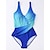 cheap One-piece swimsuits-Women&#039;s Swimwear One Piece Monokini Plus Size Swimsuit Tummy Control Slim Tie Dye Golden+Black Blue Red Bathing Suits New Fashion Sexy / Padded Bras