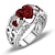 abordables Anillos-m · kvfa anillo de bodas de compromiso del día de san valentín en forma de corazón anillo de pareja de circón cuadrado joyería de aleación, el mejor regalo para hombres y mujeres