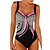 cheap One-piece swimsuits-Women&#039;s Swimwear One Piece Monokini Bathing Suits Plus Size Swimsuit Tummy Control Floral Abstract Wine Green Blue White Purple Plunge Bathing Suits New / Strap / Leaf / Party / Padded Bras / Strap
