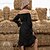 tanie Sukienki casualowe-Damska sukienka w linii midi czarna z długim rękawem jednokolorowa letnia sukienka z odkrytymi ramionami elegancka s m l xl/dry flat
