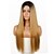 ieftine Peruci Sintetice Trendy-perucă sintetică lungă și dreaptă pentru femei amestecată perucă lungă maro și blondă pentru părul cosplay de păr alb / negru