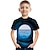 Недорогие 3d футболки мальчика-Мальчики 3D Графика Контрастных цветов 3D-печати Футболка С короткими рукавами 3D печать Лето Активный Спорт Уличный стиль Полиэстер Искусственный шёлк Дети