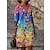 cheap Casual Dresses-Women&#039;s Casual Dress Ethnic Dress Shift Dress Midi Dress Leopard Black White Floral Half Sleeve Summer Spring Print Fashion V Neck Loose Fit Vacation 2023 S M L XL XXL 3XL