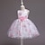 billige Kjoler-småbørns kjole til små piger blomstret tyl kjole print rødmende pink knælang ærmeløse søde kjoler børnedag slank 2-8 år