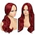 billiga Syntetiska peruker utan hätta-röda peruker för kvinnor syntetisk peruk våg mittdelen lång peruk medellängd cosplayfest för kvinnor rosa röd blå svart ombre peruk