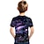 tanie chłopięce koszulki 3D-Dla chłopców 3D Graficzny Wszechświat Podkoszulek T-shirt Krótki rękaw Druk 3D Lato Aktywny Poliester Jedwab wiskozowy Dzieci
