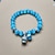 voordelige Armbanden en bangles-viela stretch blauw opaal gelukssteen armband reiki healing crystal edelsteen bengelen bedels kroonarmband