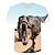 baratos camisetas 3d menino-Infantil Bébé Para Meninos Camisa Camiseta Manga Curta Dinossauro Feras Fantásticas Gráfico 3D Animal Crewneck Estampado Branco Azul Amarelo Crianças Blusas Activo Legal 2-12 anos