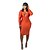 preiswerte Damen Kleider-Damen Etuikleid Knielanges Kleid Orange Langarm Volltonfarbe Frühling Sommer Büro 2022 S M L XL XXL