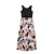 cheap Dresses and Jumpsuits-Mommy and Me Dresses Floral Print Black Sleeveless Maxi  Round Neck Summer Tank Dress Daily Matching Outfits