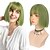 levne Kostýmová paruka-11palcová syntetická krátká rovná paruka s ofinou, žáruvzdorná, zelené lolita anime cosplay paruky pro ženy na denní vlasy