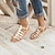 cheap Women&#039;s Sandals-Women&#039;s Sandals Gladiator Sandals Roman Sandals Daily Beach Solid Color Summer Flat Heel Round Toe Open Toe Vintage Classic Faux Leather PU Synthetics Buckle Light Brown Black Gold