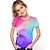 Χαμηλού Κόστους κοριτσίστικα 3d μπλουζάκια-Παιδιά Κοριτσίστικα Κοντομάνικη μπλούζα Κοντομάνικο Κοντομάνικο Τρισδιάστατη εκτύπωση Γραφική 3D Εκτύπωση Συνδυασμός Χρωμάτων Γεωμετρικό Λαιμόκοψη Βαθύ μπλε Βαθυγάλαζο Μαύρο τριαντάφυλλο Παιδιά