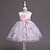 billige Kjoler-småbørns kjole til små piger blomstret tyl kjole print rødmende pink knælang ærmeløse søde kjoler børnedag slank 2-8 år