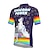 cheap Cycling Clothing-21Grams Men&#039;s Short Sleeve Cycling Jersey Bike Jersey Top with 3 Rear Pockets Breathable Quick Dry Moisture Wicking Mountain Bike MTB Road Bike Cycling Navy Green Purple Spandex Polyester Rainbow