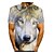 cheap Animal &amp; Muppets-Men&#039;s Unisex T shirt Tee Shirt Graphic Animal Wolf Round Neck Blue Yellow Gray White 3D Print Plus Size Daily Short Sleeve Print Clothing Apparel Basic Exaggerated Designer Chic &amp; Modern