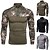 abordables camisetas y tanques activos para hombres-Hombre Camisa de camuflaje Camisa de combate camuflaje Manga Larga Al aire libre Otoño Primavera Secado rápido Transpirable Suave Reductor del Sudor Poliéster Caza Entrenamiento Botas de combate