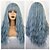 baratos Peruca para Fantasia-peruca sintética onda profunda peruca pura franja comprimento médio a10 cabelo sintético cosplay feminino festa moda azul cinza escuro peruca de halloween