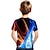 Χαμηλού Κόστους αγορίστικα 3d μπλουζάκια-παιδικό μπλουζάκι για αγόρια 3d ίλιγγο μπλουζάκι με κοντό μανίκι ουράνιο τόξο οπτική ψευδαίσθηση έγχρωμο μπλοκ 3d print μπλε μωβ μαύρα παιδικά μπλουζάκια καλοκαιρινά βασικά σπορ streetwear