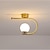 cheap Flush Mounts &amp; Semi Flush Mounts-23 cm LED Ceiling Light Porch Light Corridor Lamp Black Gold Globe Design Nordic Geometric Shapes Flush Mount Lights Metal Artistic Style Globe Painted Finishes LED 220-240V