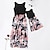 cheap Family Matching Outfits-Mommy and Me Dress Graphic Print Black Maxi Sleeveless Matching Outfits / Summer