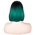 voordelige Synthetische trendy pruiken-synthetische pruik natuurlijke rechte korte bob middelste deel nette knal pruik korte a1 a2 a3 a4 a5 synthetisch haar vrouwen cosplay party mode groen